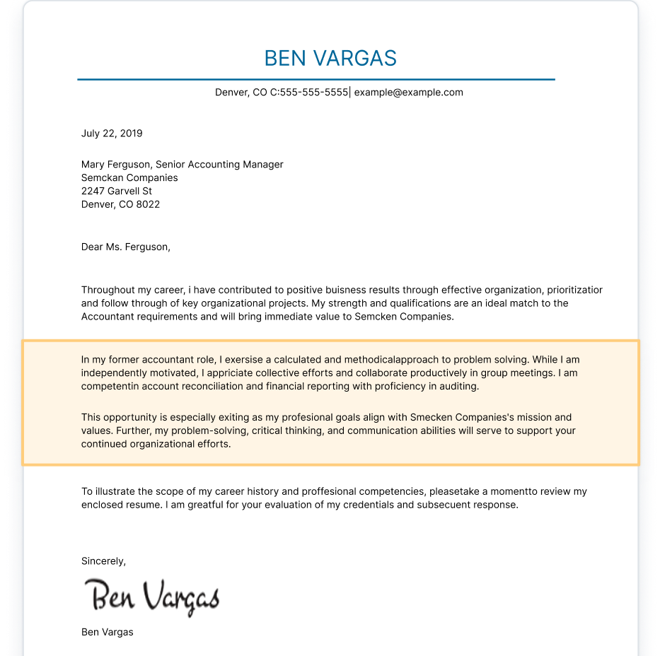 Cover Letter Builder