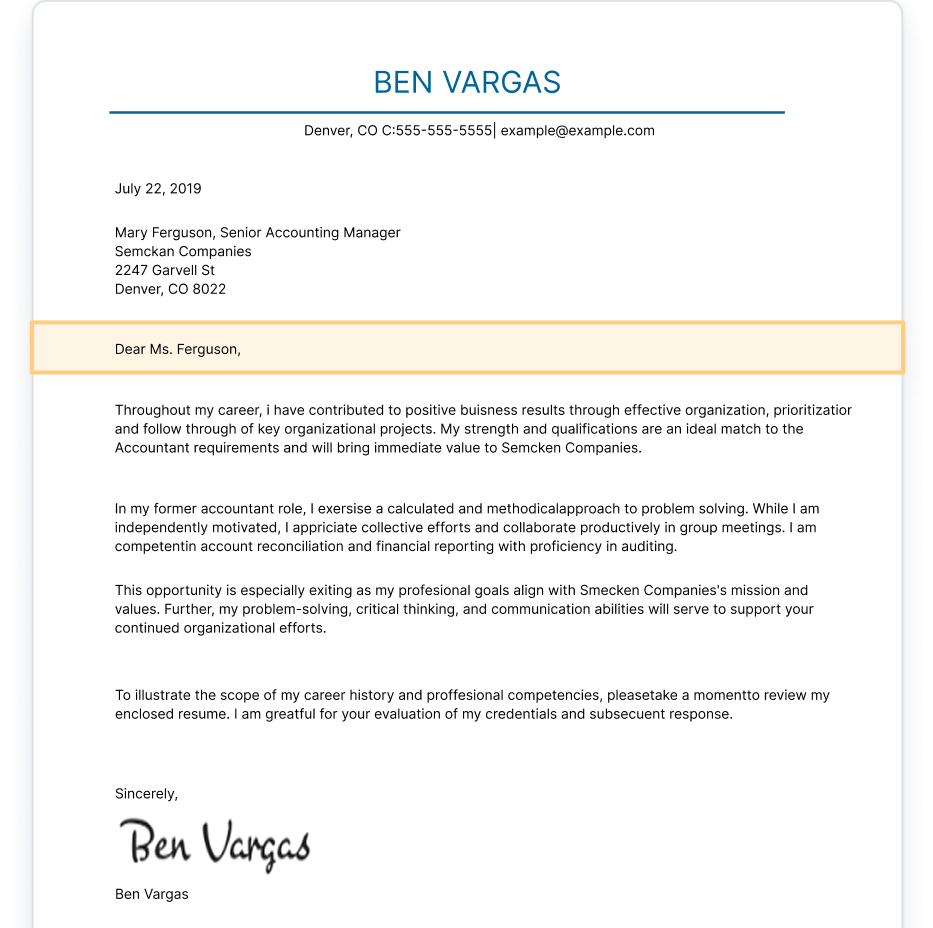 Cover Letter Builder