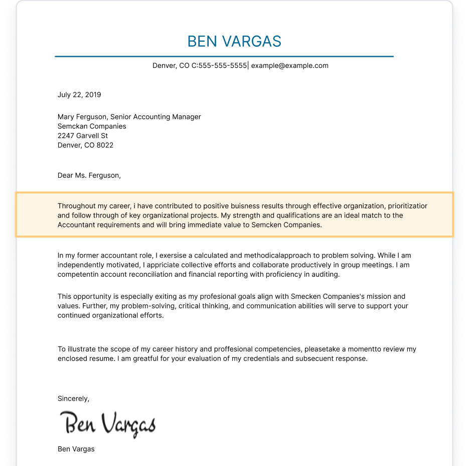 Cover Letter Builder